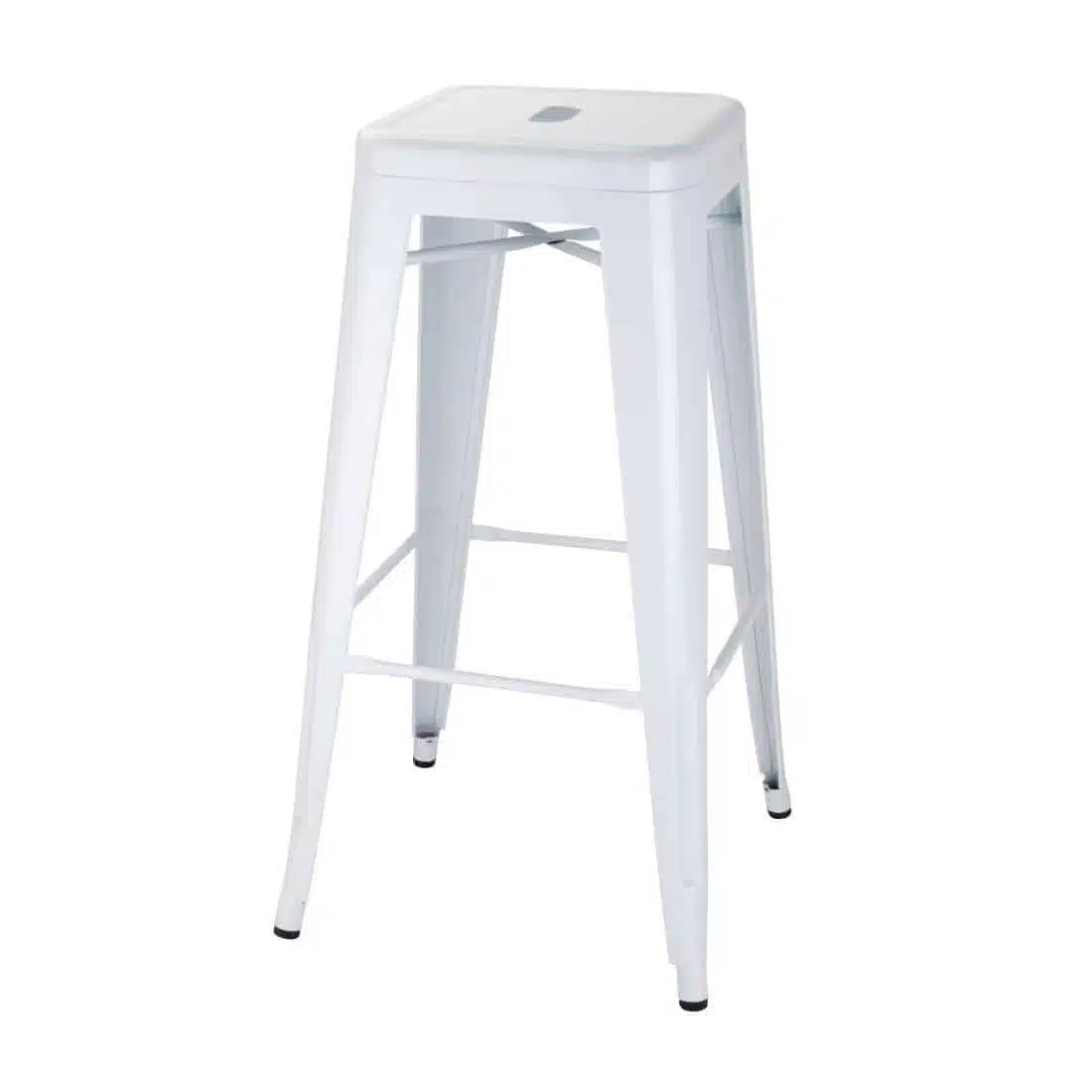 Bolero Bistro Galvanised Steel High Stools White (Pack of 4) - Image 2