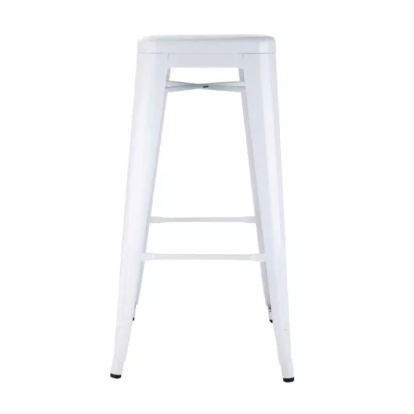 Bolero Bistro Galvanised Steel High Stools White (Pack of 4) - Image 3