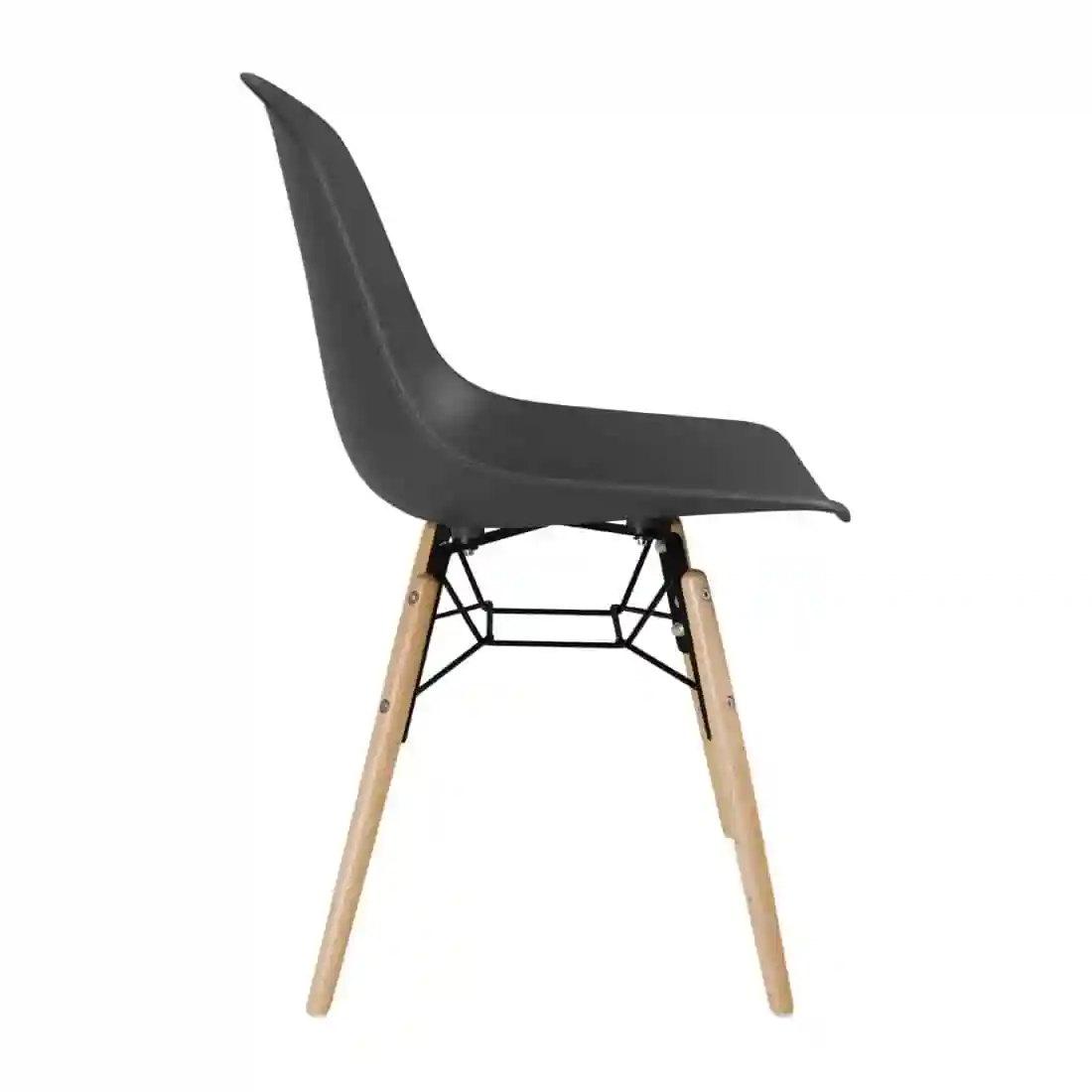 Bolero Arlo PP Moulded Side Chair Charcoal with Spindle Legs (Pack of 2) - Image 2