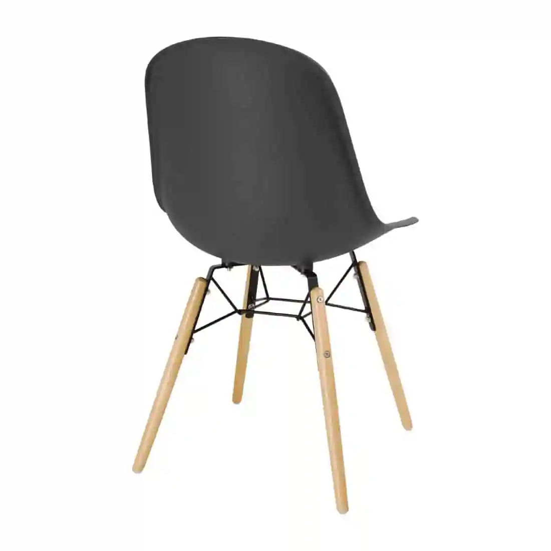 Bolero Arlo PP Moulded Side Chair Charcoal with Spindle Legs (Pack of 2) - Image 3