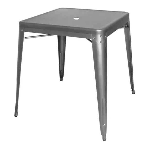 Bolero Bistro Square Steel Table Gun Metal 668mm - Image 1
