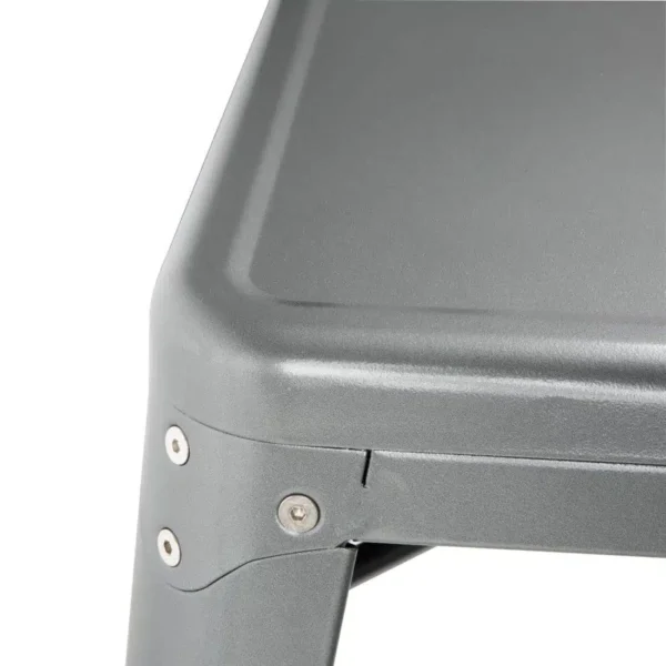 Bolero Bistro Square Steel Table Gun Metal 668mm - Image 4