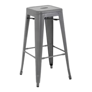 Bolero Bistro Steel High Stool Gun Metal (Pack of 4)