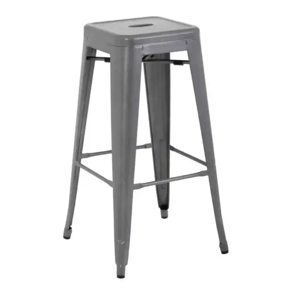 Bolero Bistro Steel High Stool Gun Metal (Pack of 4) - Image 1