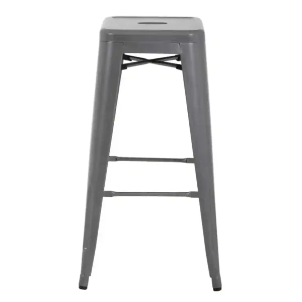 Bolero Bistro Steel High Stool Gun Metal (Pack of 4) - Image 3