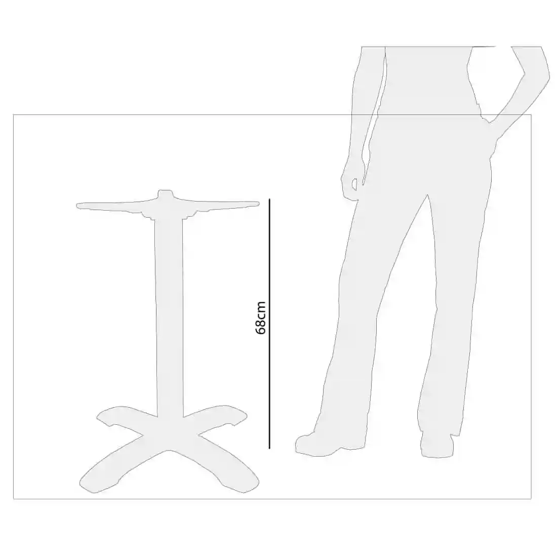 Bolero Aluminium Four Leg Table Base - Image 9