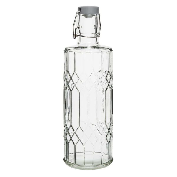 Olympia Geo Glass Water Bottle with Stopper 1Ltr (6 pack)