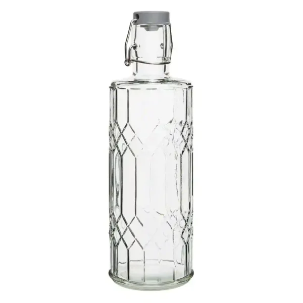 Olympia Geo Glass Water Bottle with Stopper 1Ltr (6 pack) - Image 1