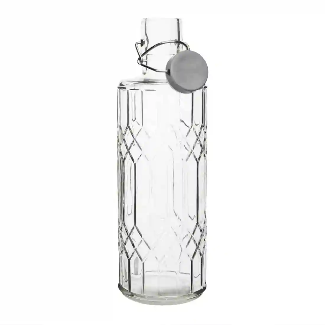 Olympia Geo Glass Water Bottle with Stopper 1Ltr (6 pack) - Image 2