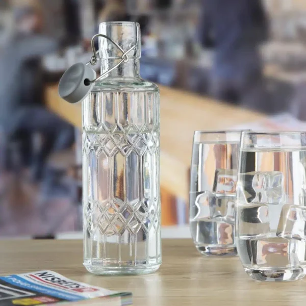 Olympia Geo Glass Water Bottle with Stopper 640ml (6 pack) - Image 5