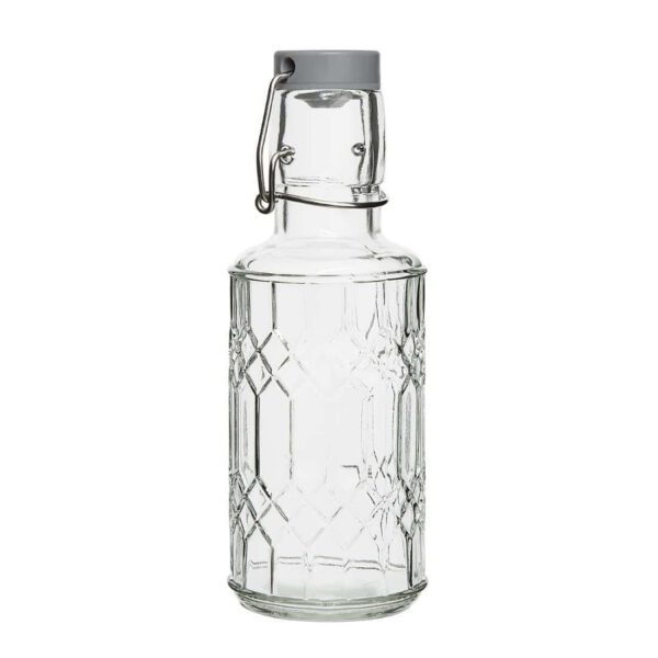 Olympia Geo Glass Water Bottle with Stopper 380ml (6 pack)