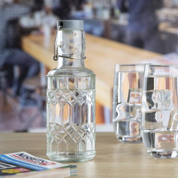 Olympia Geo Glass Water Bottle with Stopper 380ml (6 pack) - Image 5