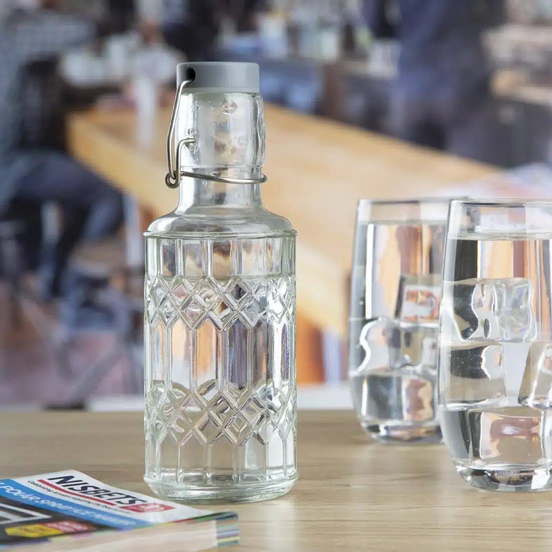 Olympia Geo Glass Water Bottle with Stopper 380ml (6 pack) - Image 5