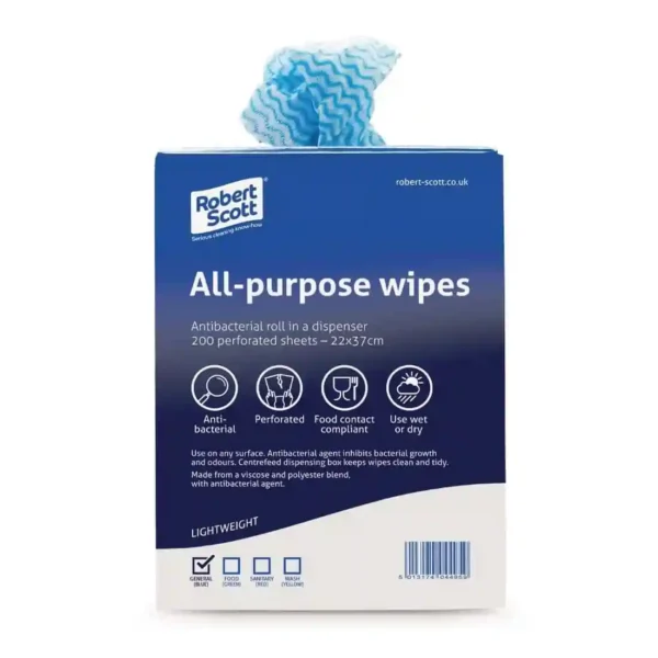 Robert Scott All-Purpose Antibacterial Cleaning Cloths Blue (Pack of 200) - Image 1