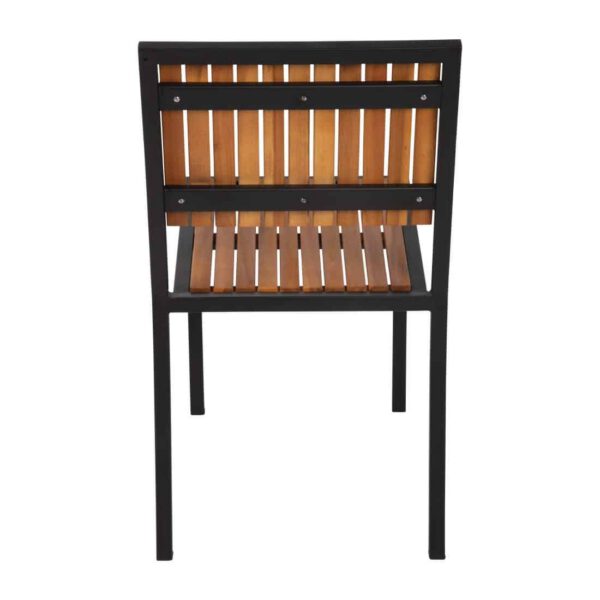 Bolero Steel & Acacia Side Chairs (Pack of 4) - Image 6