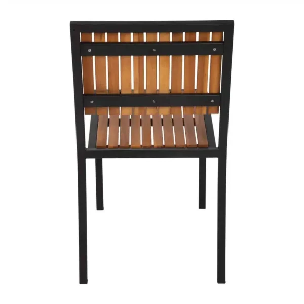 Bolero Steel & Acacia Side Chairs (Pack of 4) - Image 6