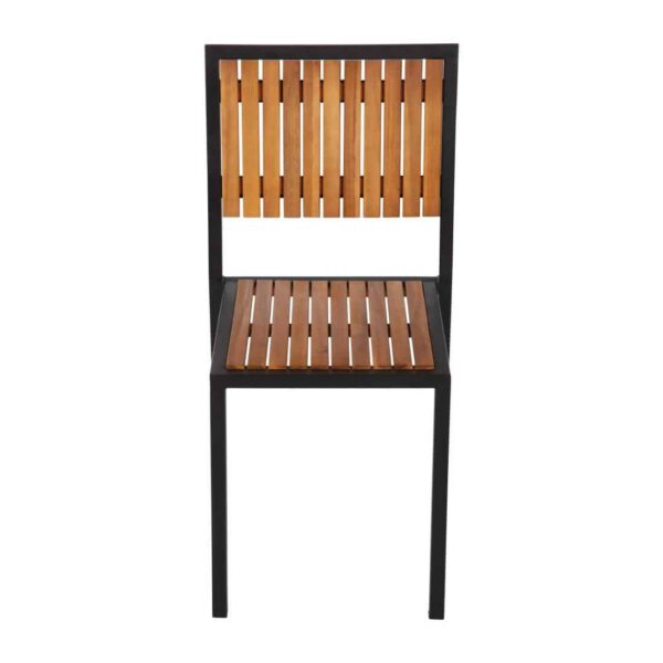 Bolero Steel & Acacia Side Chairs (Pack of 4) - Image 7