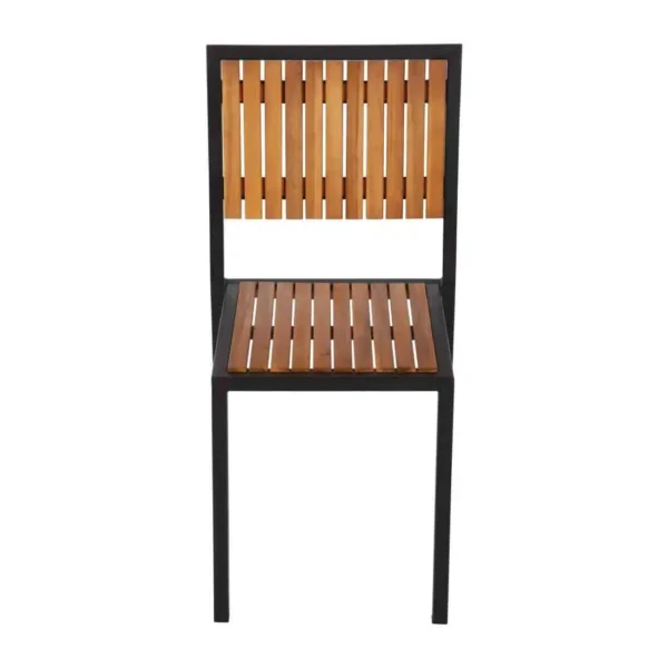 Bolero Steel & Acacia Side Chairs (Pack of 4) - Image 7