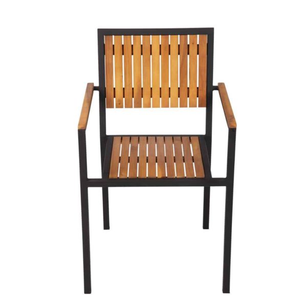 Bolero Steel & Acacia Armchair (Pack of 4) - Image 14