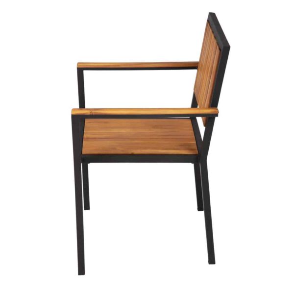 Bolero Steel & Acacia Armchair (Pack of 4) - Image 5