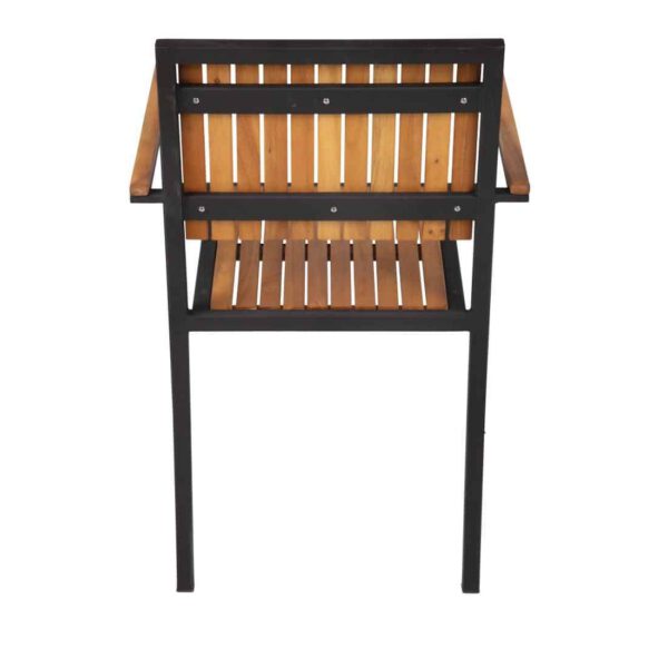 Bolero Steel & Acacia Armchair (Pack of 4) - Image 7