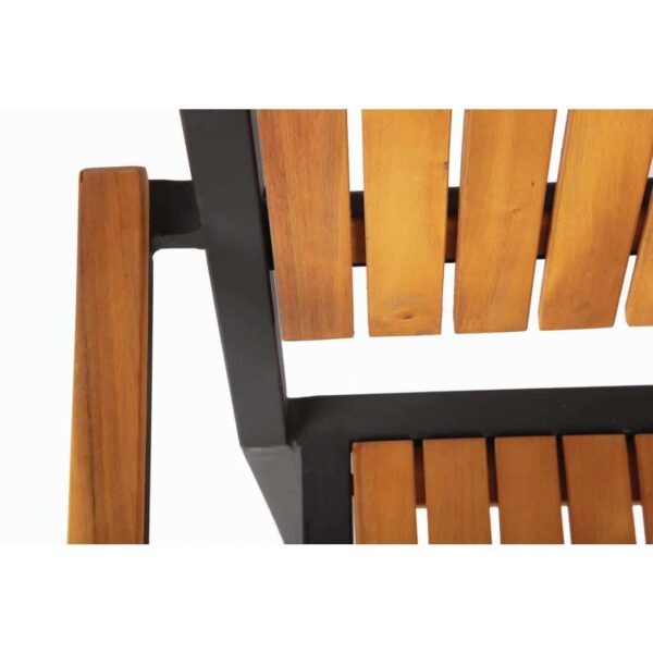 Bolero Steel & Acacia Armchair (Pack of 4) - Image 8