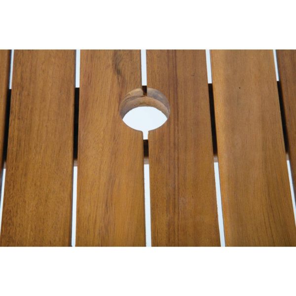 Bolero Square Steel and Acacia Table 800mm - Image 4