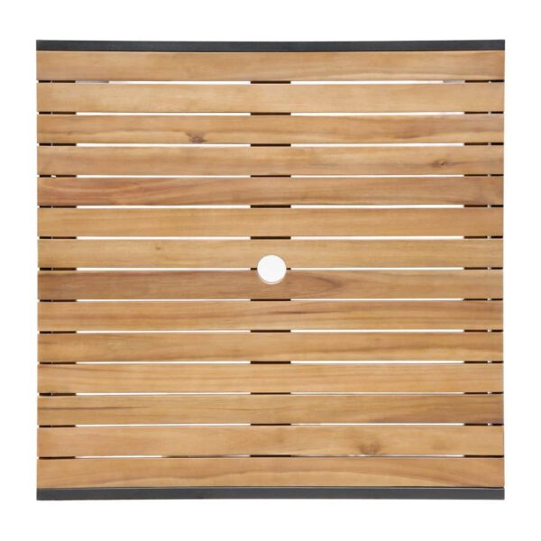 Bolero Square Steel and Acacia Table 800mm - Image 7