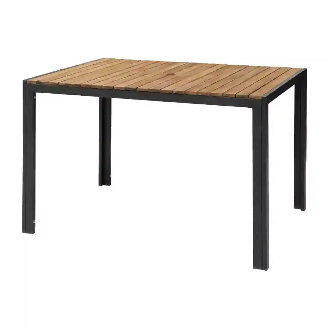 Bolero Acacia Wood and Steel Rectangular Table 1200mm - Image 2
