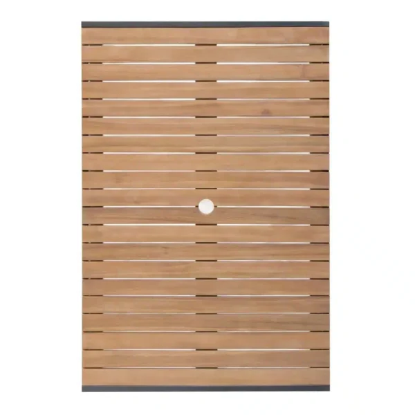 Bolero Acacia Wood and Steel Rectangular Table 1200mm - Image 3