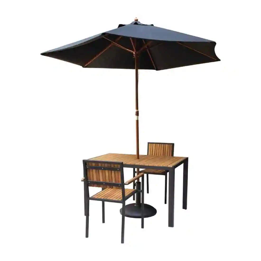 Bolero Acacia Wood and Steel Rectangular Table 1200mm - Image 6