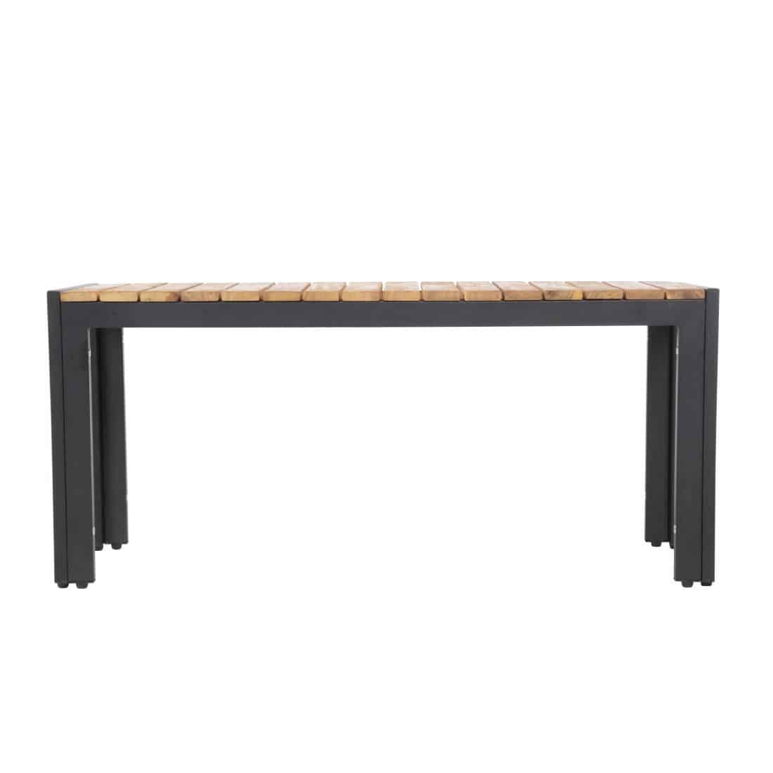 Bolero Rectangular Steel and Acacia Benches 1000mm (Pack of 2) - Image 3