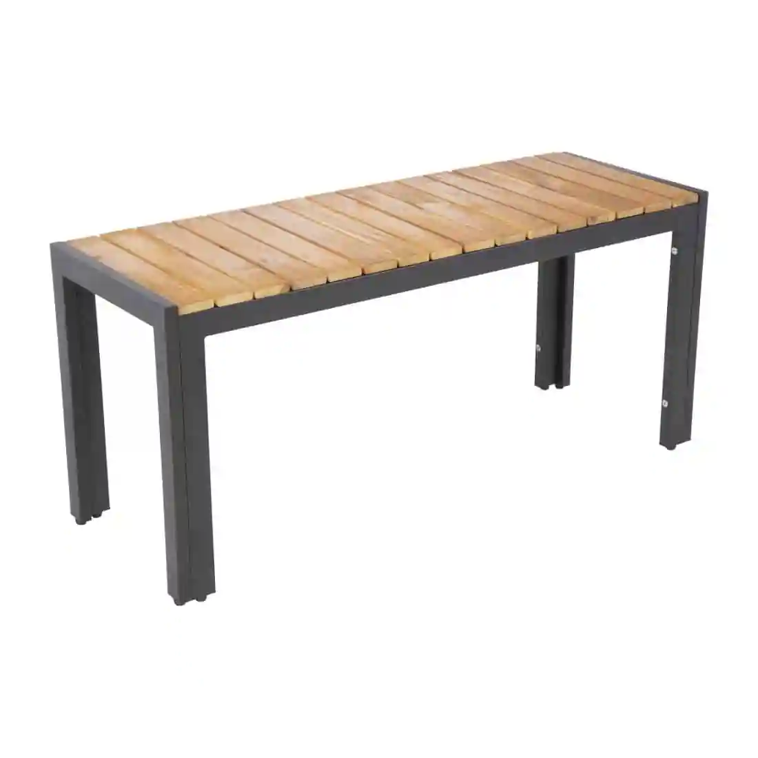 Bolero Rectangular Steel and Acacia Benches 1000mm (Pack of 2) - Image 4