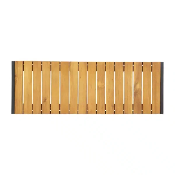 Bolero Rectangular Steel and Acacia Benches 1000mm (Pack of 2) - Image 5