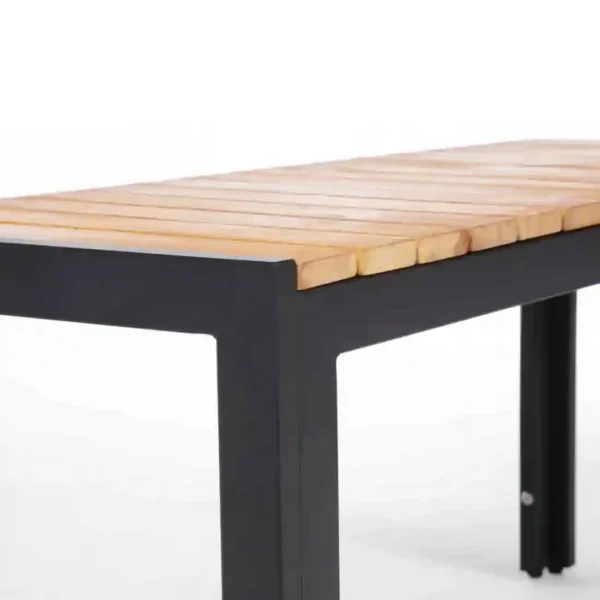 Bolero Rectangular Steel and Acacia Benches 1000mm (Pack of 2) - Image 7
