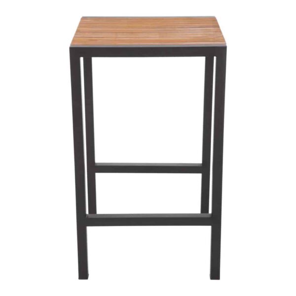 Bolero Square Steel and Acacia Bar Table 600mm - Image 5