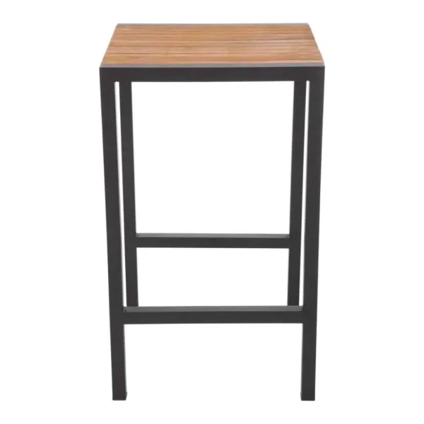 Bolero Square Steel and Acacia Bar Table 600mm - Image 5