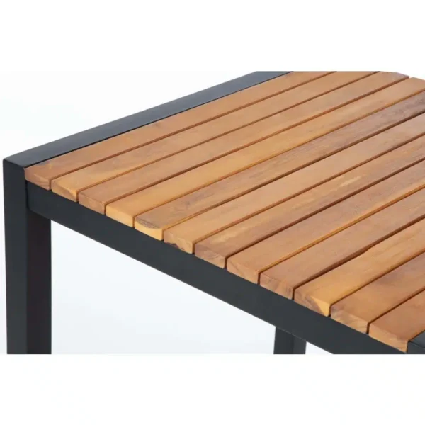Bolero Square Steel and Acacia Bar Table 600mm - Image 12