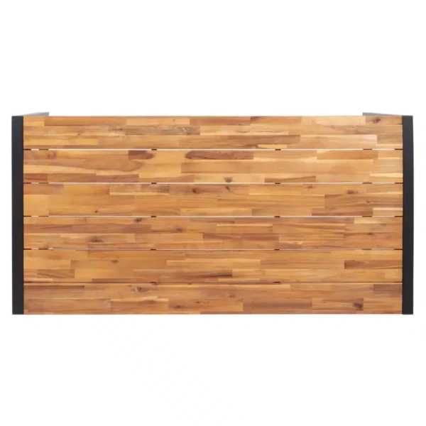 Bolero Acacia Wood and Steel Rectangular Industrial Table 1800mm - Image 7