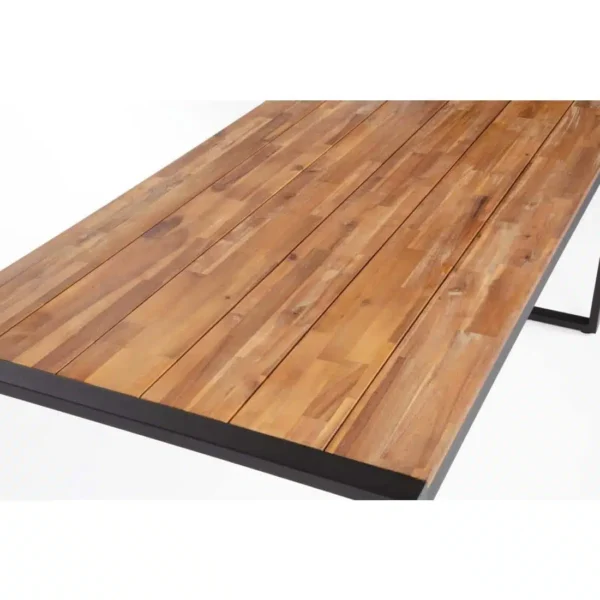 Bolero Acacia Wood and Steel Rectangular Industrial Table 1800mm - Image 8