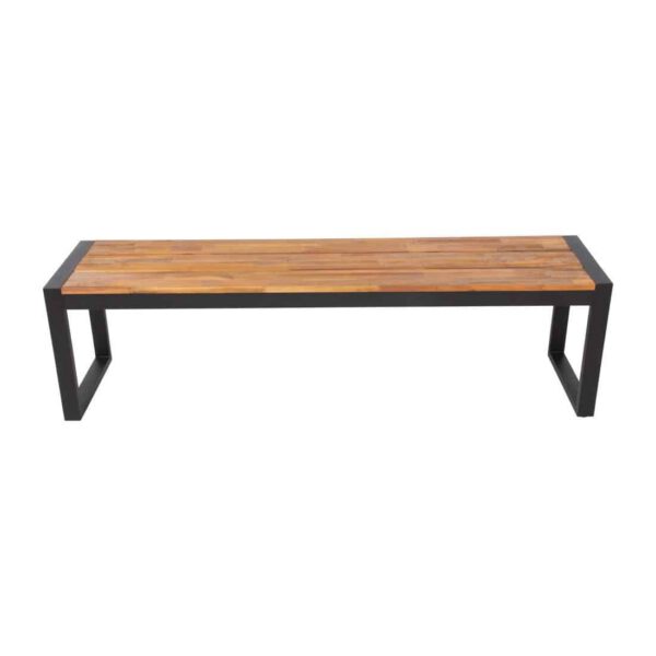 Bolero Acacia Wood and Steel Industrial Benches 1600mm (Pack of 2) - Image 2