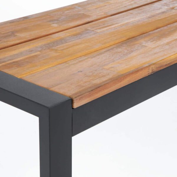Bolero Acacia Wood and Steel Industrial Benches 1600mm (Pack of 2) - Image 6