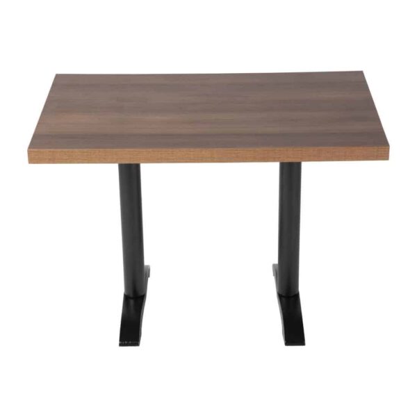 Bolero Pre-drilled Rectangular Table Top Rustic Oak 1100(W) x 700(D)mm - Image 8