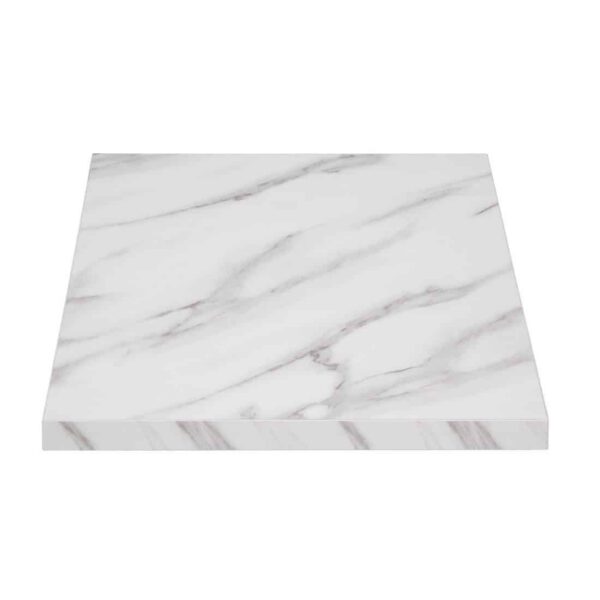 Bolero Pre-Drilled Square Table Top Marble Effect 600mm