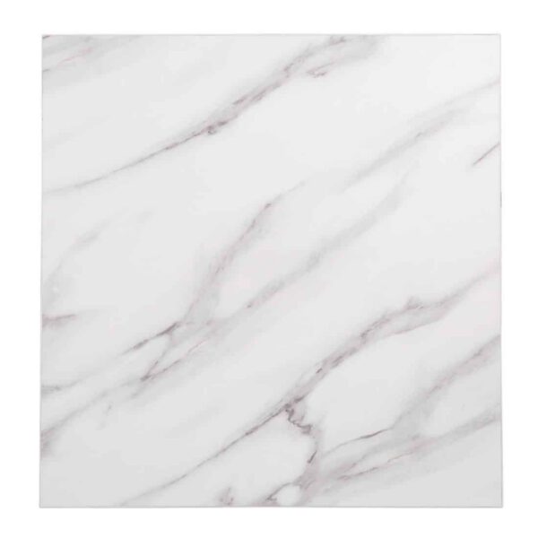 Bolero Pre-Drilled Square Table Top Marble Effect 600mm - Image 3