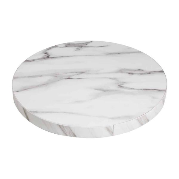 Bolero Pre-drilled Round Table Top Marble Effect 600mm - Image 2