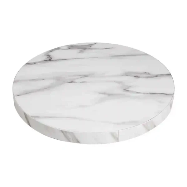 Bolero Pre-drilled Round Table Top Marble Effect 600mm - Image 2