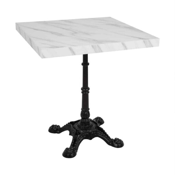 Bolero Pre-Drilled Square Table Top Marble Effect 700mm - Image 3
