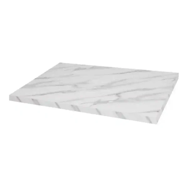 Bolero Pre-Drilled Rectangular Table Top Marble Effect 700mm - Image 1