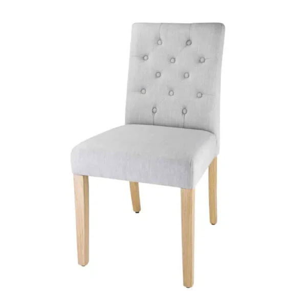Bolero Chiswick Button Dining Chairs French Grey (Pack of 2) - Image 1